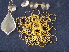 50 PCS 12MM GOLD STAINLESS STEEL RINGS CONNECTORS CHANDELIER PART CRYSTAL HANGIN picture