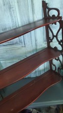 Antique Art Deco 1920-30s Handcrafted Wood Wall Shelf 3 tiers Ornate Extrem Rare picture