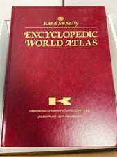 1992 Rand McNally World Atlas Kawasaki Lincoln Plant 20th Anniversary picture