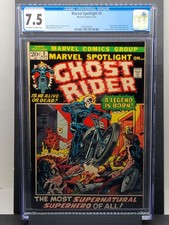 Marvel Spotlight #5 CGC 7.5 OW/W 1st Ghost Rider Johnny Blaze 1972 Marvel picture