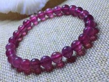 Genuine Natural Pink Tourmaline Crystal Clear Round Beads Bracelet 7mm AAAAA picture