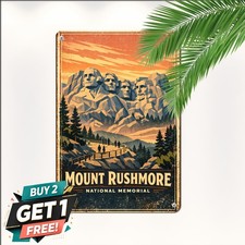 Mount Rushmore Memorial South Dakota Metal Tin Sign Vintage Wall Decor 8x12 picture