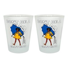 Don't Be a Salty Bitch (Curly) - Funny Shot Glasses (Set of 2) picture