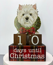 Hobby Lobby Dog Days Until Christmas Countdown Wood Block Decor Freestanding picture