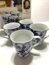 New  Paula Deen Tatnall Street Coffee Tea  Mug Cup White w/ Blue Floral  11 oz picture