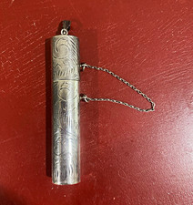 Antique Sterling Silver  Seamstress Needle Holder Pendant picture