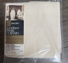 1 Vintage Sears Spindrift Semi-Sheer Panel Antique White 580 (beige) 40Wx81L picture