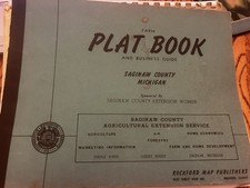 VINTAGE 1955 SAGINAW COUNTY MICHIGAN PLAT BOOK AND BUSINESS GUIDE picture