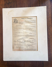 1910 New England Navigation Co Notice to Passengers Steamship Fall River picture