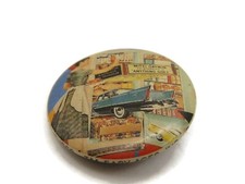 Vintage 1980 Bob Holmes Pinback Button Mitzi Gaynor Anything Goes 50s Car Theme picture