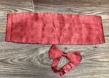 Harley Davidson Bow Tie & Cummerbund Red Wedding Formal Ralph Marlin picture