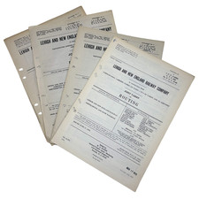 4 Pc Vintage Lehigh and New England Railroad Routing Tariff Collection 1945-1970 picture