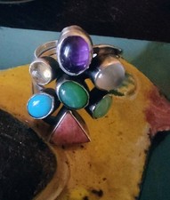 Gilo & Grace Nakai Navajo Sterling Silver Multi gemstone Ring sz 6.5 picture