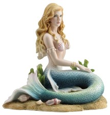 Veronese Design Enchanted Song Mermaid Sitting on the Ocean Floor Sculpture picture