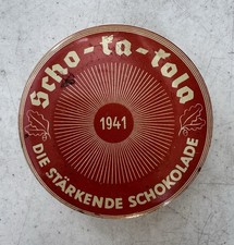 Ultra rare ORIGINAL German Scho-Ka-Kola tin and contents - WWII - 1941 - Ration picture