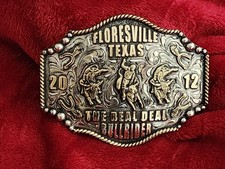 Rodeo☆2012☆X~Treme BULLRIDING Champion Trophy Buckle☆Floresville Texas☆Rare☆W97 picture
