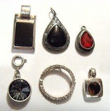 1970s vintage 6 assorted faux gems pendant jewelry lot 55032 picture
