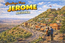 Greetings from JEROME, Arizona Modern Vintage Postcard D400 picture