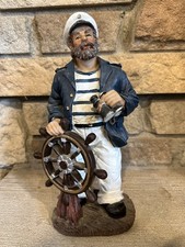 Sea Captain Figurine Bearded w/Binoculars at Helm picture