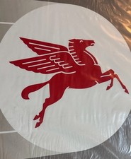 Mobil Pegasus Sign Panel – Vintage Gas & Oil Logo 20”h x 30”w NOS picture