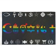 3x5 Foot Coexist Rainbow Flag World Peace Human Rights Gay Pride Waterproof picture