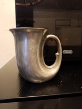 CC USA Pewter Horn-Shaped Cup Collectible Metalware USA Marked Unique Design picture