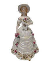 Porcelain Southern Belle Floral Figurine with Music Box, 10