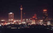 sl39 Slide 1970's Calgary Alberta Canada Cityscape Night Skyline 620a picture