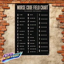 Retro Morse Code Tin Sign 8x12 Educational Metal Wall Decor Plaque picture