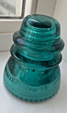 EUC Antique vintage Hemingray 42 USA aqua Blue Teal Glass Insulator picture