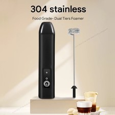 NEWElectric Milk Frother Handheld USB Rechargeable Egg Beater Foam Maker 3 Speed picture