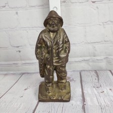 Vintage Brass Fisherman Captain Statue Figurine Andrea By Sadek picture