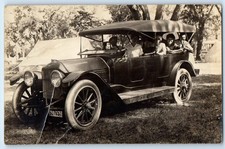 c1910's Car Scene Camping Tent Tabor Iowa IA RPPC Photo Antique Postcard picture