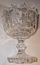 Lead Crystal Scalloped Edge Etched 6