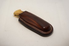 handmade buck 110 custom leather sheath dark brown, waxed, Sheath Only picture
