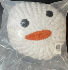 Demdaco Pillow * Snow Man Snowman Head * Aporox 14” Knit Crochet picture