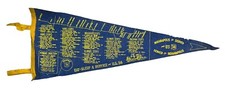 Vintage 1950's US Route 36 Map Travel 27 Inch Felt Pennant Motels Attractions picture
