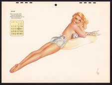 VINTAGE VARGA 1943 PINUP GIRL ESQUIRE CALENDAR PAGE POSTER WW2 BOMBER NOSE ART picture
