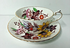 Victoria C&E Fragrance Pattern Hand Painted Bone China Teacup & Saucer England picture