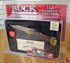 NEW BUCK KNIFE 112 RANGER 2006 HOYT BUCK FOUNDERS EDITION 420HC BLADE EBONY WOOD picture