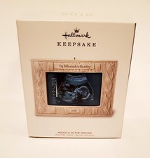 Hallmark Keepsake 2018 Porcelain Miracle In The Making Sonogram Picture Holder  picture