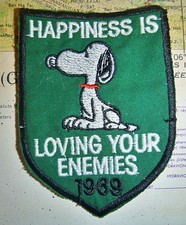 Snoopy Patch - 1969 - Happiness is Loving Your Enemies - Vietnam War - xxxx S picture