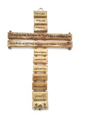 Olive Wood Wall Cross Lord's Prayer 16 Inches Hand Made Gift Jerusalem Holy Land picture