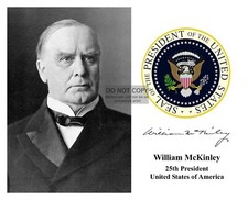 PRESIDENT WILLIAM McKINNLEY PRESIDENTIAL SEAL AUOTGRPAHED 8X10 PHOTOGRAPH picture