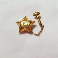 Vintage PEO Sisterhood Pin & Gavel 10K GF Philanthropic Women Empowering Women picture