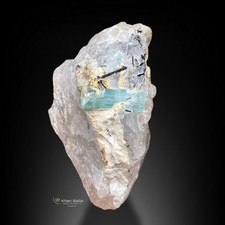 143GM | Amazing Blue Tourmaline Crystal Rutile & Quartz Specimen | Afghanistan. picture
