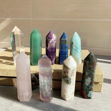 Wholesale Lot 9PCS Natural Clear Quartz Mix Obelisk Tower Point Crystal Healing picture