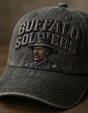 Buffalo Soldiers US Army Cavalry Embroidered Retro Baseball Cap⁠ picture