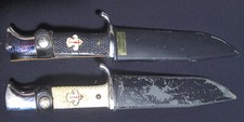 Vintage Spanish Scouting Knife att. to Muela Inox Toledo Steel Metal Sheath picture