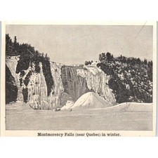 Montmorency Falls Near Quebec in Winter 1901 Engraving AF2-O1 picture